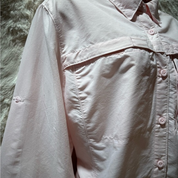 LL BEAN WOMEN'S VENTED LONG SLEEVE Soft Pink FISHING SHIRT - SIZE XL - Picture 3 of 14